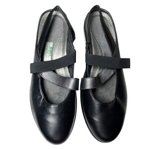 Naot Black Gray Leather Mary Jane Slingback Comfort Shoes Women's 40 (US 9–9.5)